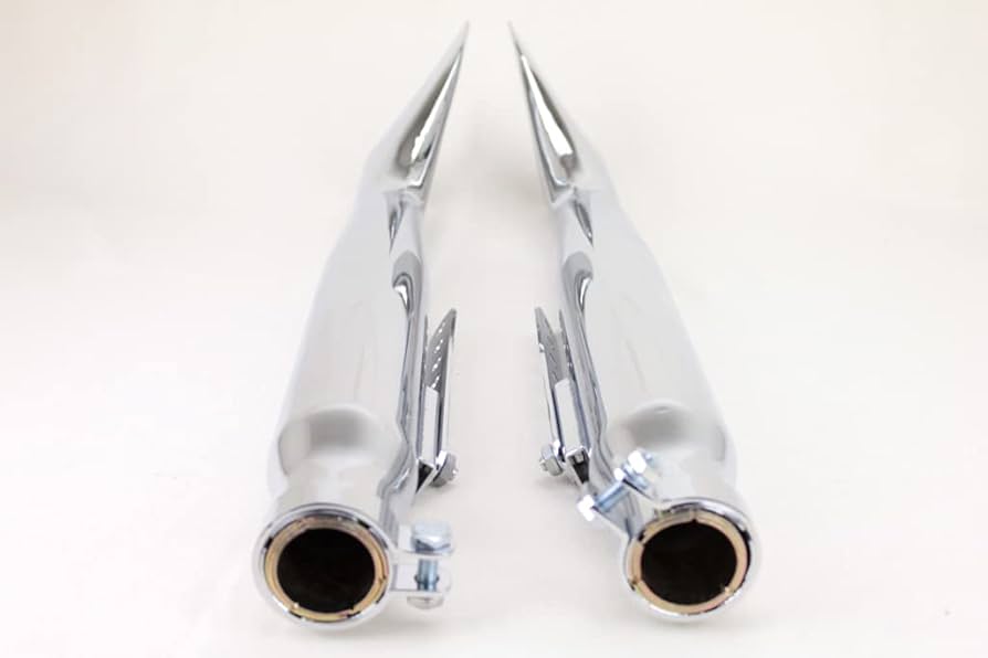 ケンテック製フィッシュテールサイレンサー Amazon | マフラー サイレンサー メッキ 2本セット ステー付き